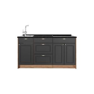 Vicco KUCHYŇSKÝ BLOK Fame-Line, Anthrazit-Gold Landhaus, 150 cm, PD Antracit obraz