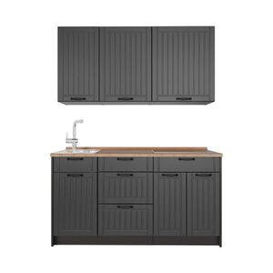 Vicco JEDNOTKOVÁ KUCHYNĚ Fame-Line, Tmavě šedá/Antracit, 150 cm, PD Dub obraz