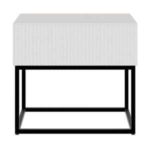 Selsey NOČNÍ stolek Veldio Greige s bílou konstrukcí, 50 cm obraz