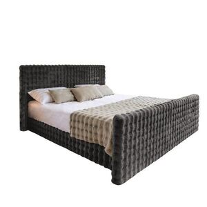 Kaiser Möbel KONTINENTÁLNÍ POSTEL s úložným prostorem, matrací a topperem BLANKET tkanina Bubble 160x200 cm Grafitová H2-Pocket obraz