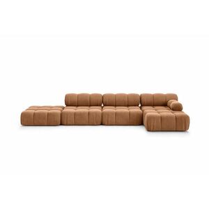 Kaiser Möbel ROHOVÁ SEDAČKA ve tvaru L XL, velurová tkanina Salvador, Tmavě béžová, Pravá strana, Selia L XL obraz
