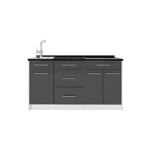 Vicco KUCHYŇSKÝ BLOK Fame-Line, Antracitový vysoký lesk/Bílá, 150 cm, PD Antracit obraz