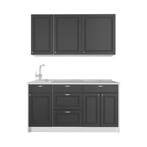 Vicco JEDNOTKOVÁ KUCHYNĚ Fame-Line, Anthrazit-Gold Landhaus/Bílá, 150 cm bez pracovní desky obraz