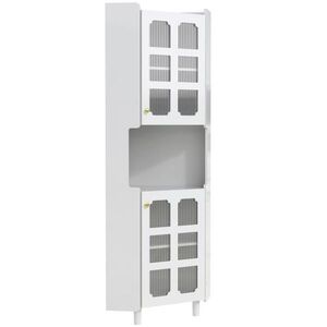 Modfu ROHOVÁ skříňka z MDF 63, 5x17x157, 5 cm bílá s LED osvětlením, lakovaným povrchem a 3zónovým úložným prostorem obraz