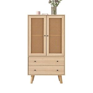 OKWISH BOČNÍ skříň 60/120/40 cm dub z dřevotřísky se 2 dvířky a 2 zásuvkami obraz