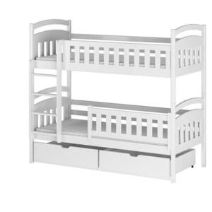 Kids Collective PATROVÁ postel 90 × 200 cm se 2 zásuvkami a 2 matracemi – bílá obraz