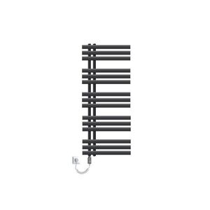 LuxeBath ELEKTRICKÝ koupelnový radiátor Iron EM 500 x 1200 mm, antracitový, s topným tělesem 900 W obraz