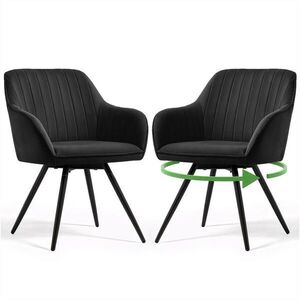 RAUMHIRSCH FURNITURE OTOČNÁ ŽIDLE, SADA 2 KS, černá, 55/83/58 obraz