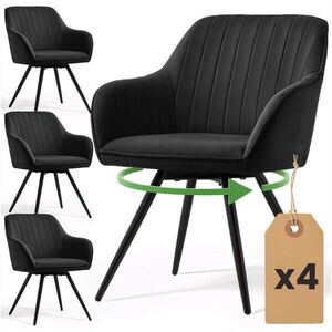 RAUMHIRSCH FURNITURE OTOČNÁ ŽIDLE, sada 4 ks, černá 55/83/58 obraz