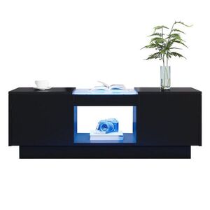 FLIEKS KONFERENČNÍSTOLEK 100x50cm Černý LED Sklo Zásuvky obraz