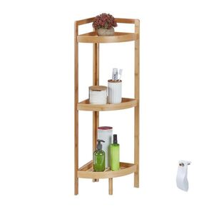 Relaxdays POLICE rohová přírodní bambus 3 police 90 cm obraz