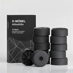 K-Möbel NÁBYTKOVÉ KLUZÁKY 40/20 mm 12 kusů včetně šroubů 25 mm a 30 mm obraz
