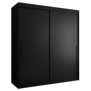Home Collective ŠATNÍ SKŘÍŇ S POSUVNÝMI DVEŘMI 180 cm šířka, černá s černým úchytem obraz
