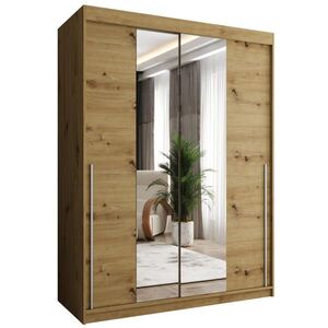 Home Collective SKŘÍŇ S POSUVNÝMI DVEŘMI se zrcadlem, šířka 150 cm, Artisan se stříbrným úchytem obraz