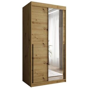 Home Collective SKŘÍŇ S POSUVNÝMI DVEŘMI se zrcadlem, šířka 100 cm, Artisan s černým úchytem obraz