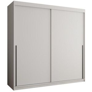 Home Collective ŠATNÍ SKŘÍŇ S POSUVNÝMI DVEŘMI 200 cm šířka, bílá s černým úchytem obraz