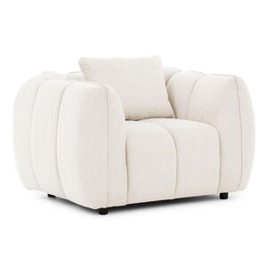 S-Style KŘESLO Nubira v hluboce prošívaném designu Bubble z měkké strukturované látky v krémové barvě s moderním vzhledem obraz