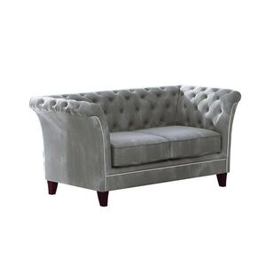 S-Style CHESTERFIELD DVOUMÍSTNÁ POHOVKA Fusion ze šedého sametu obraz