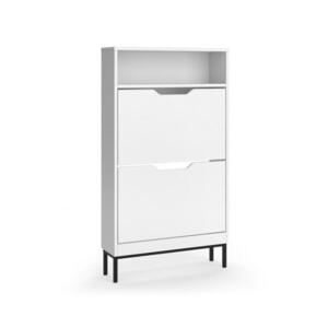 Vicco BOTNÍK NA BOTY Luca, Bílá, 59 x 105.5 cm se 2 výklopnými přihrádkami obraz