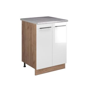Vicco SKŘÍŇKA POD DŘEZ Fame-Line, Bílá vysoký lesk/Zlatý mocný dub, 60 cm obraz