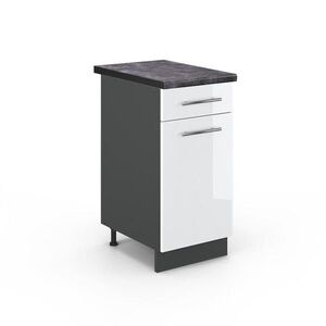 Vicco SPODNÍ SKŘÍŇKA KUCHYŇSKÉ LINKY Fame-Line Bílá vysoký lesk 40 cm , PD Antracit obraz