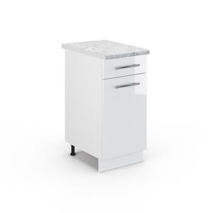 Vicco SPODNÍ SKŘÍŇKA KUCHYŇSKÉ LINKY Fame-Line Bílá vysoký lesk 40 cm , PD Mramor obraz