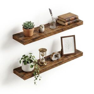 Relaxdays POLICE Vintage hnědá plovoucí 2-ks 80x20 cm obraz