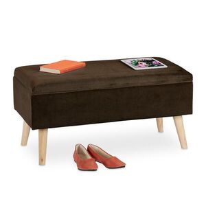 Relaxdays LAVICE Hnědá sametová úložný prostor 80 cm obraz