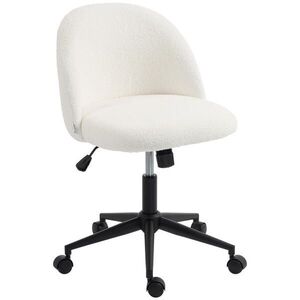 HOMCOM KANCELÁŘSKÁ židle z plyšového fleecu (100% polyester), krémově bílá obraz