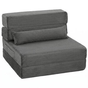 HOMCOM MANŠESTROVÁ židle na podlahu (100% polyester), tmavě šedá obraz