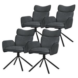 ML-DESIGN JÍDELNÍ ŽIDLE, sada 4 ks, otočné, antracitové s látkovým potahem obraz