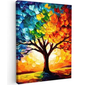 MuchoWow OBRAZ NA PLÁTNĚ Strom - umění - příroda - západ slunce 30x40 cm obraz