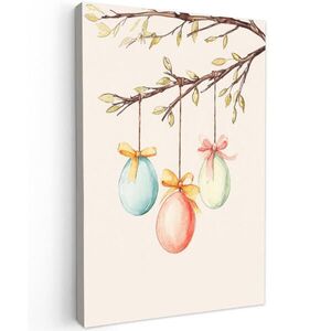 MuchoWow OBRAZ NA PLÁTNĚ Velikonoční dort - mašle - vejce 20x30 cm obraz