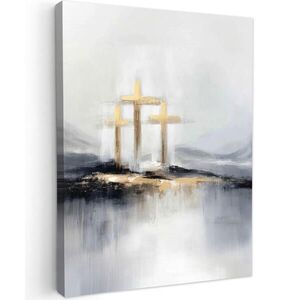 MuchoWow OBRAZ NA PLÁTNĚ Abstraktní - Malba - Křesťanství - Kříž 60x80 cm obraz