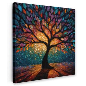 MuchoWow OBRAZ NA PLÁTNĚ Mozaika - barevné - strom - větve 50x50 cm obraz