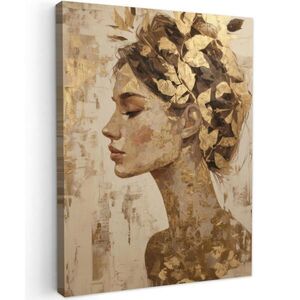 MuchoWow OBRAZ NA PLÁTNĚ Žena - Zlato - Abstraktní - Textura 30x40 cm obraz