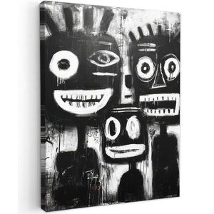 MuchoWow OBRAZ NA PLÁTNĚ Malba - Figury - černá - abstraktní 60x80 cm obraz