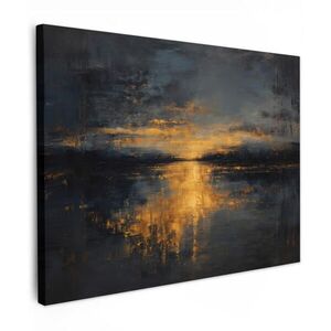MuchoWow OBRAZ NA PLÁTNĚ Zlatý odraz na vodě 80x60 cm obraz