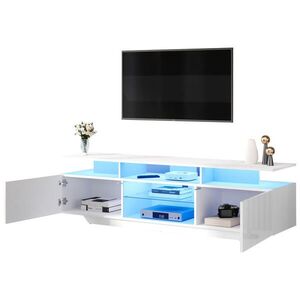 FLIEKS NÍZKÁ KOMODA 160 cm Lesk LED MDF 2 Skříňky obraz