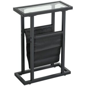 SHOPENTRA KONFERENČNÍ stolek černý 40x18x55, 5 cm se skleněnou deskou a látkovým pouzdrem obraz