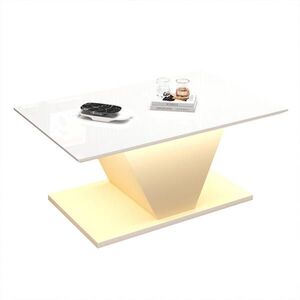 STILVORA KONFERENČNÍ STŮL v bílé barvě, ve tvaru V, s LED osvětlením, 100 × 50 × 46 cm obraz