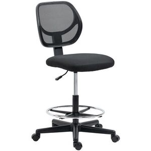 SHOPENTRA STOJACÍ židle, černá, ergonomická, s opěrkou nohou, výškově nastavitelná obraz
