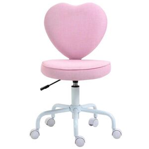 SHOPENTRA OTOČNÁ židle, růžová, ve tvaru srdce, lněná, ergonomická obraz