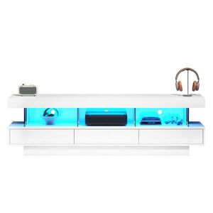 FLIEKS KOMODA POD TELEVIZI 160 cm Lesk LED App Ovládání Sklo obraz