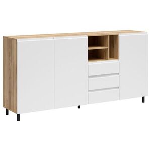 Carryhome ŠIROKÁ KOMODA, bílá, barvy dubu, 180/90/39, 9 cm obraz