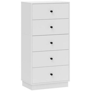 HOMCOM KOMODA Sideboard s 5 zásuvkami Skříňka z dřevotřísky 47 x 29 x 95 cm Bílá obraz