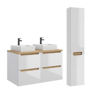 Petits-meubles KOUPELNOVÝ NÁBYTEK 120cm Livia 2er-Set Bílá obraz