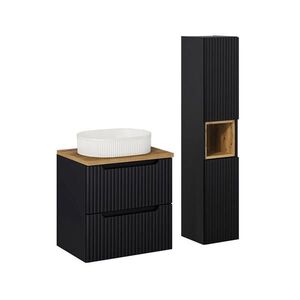 Petits-meubles KOUPELNOVÝ NÁBYTEK 60.4cm Riva 2er-Set Černá a dřevěná obraz