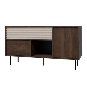 Petits-meubles SIDEBOARD Astra Tmavé dřevo a kašmír obraz