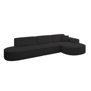 ALTDECOR ROHOVÁ SEDACÍ SOUPRAVA s otomanou vpravo MARI-L2 – 328 × 171 × 79 cm, černá látka obraz